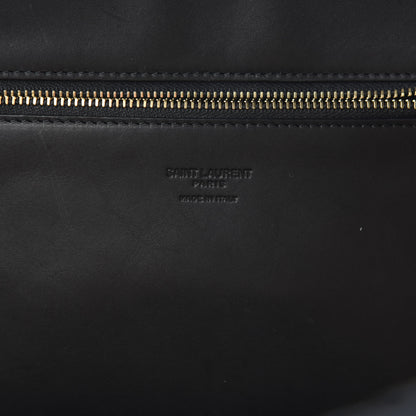 Saint Laurent Raffia Calfskin Medium Panier Tote Black Naturale 6 of 8