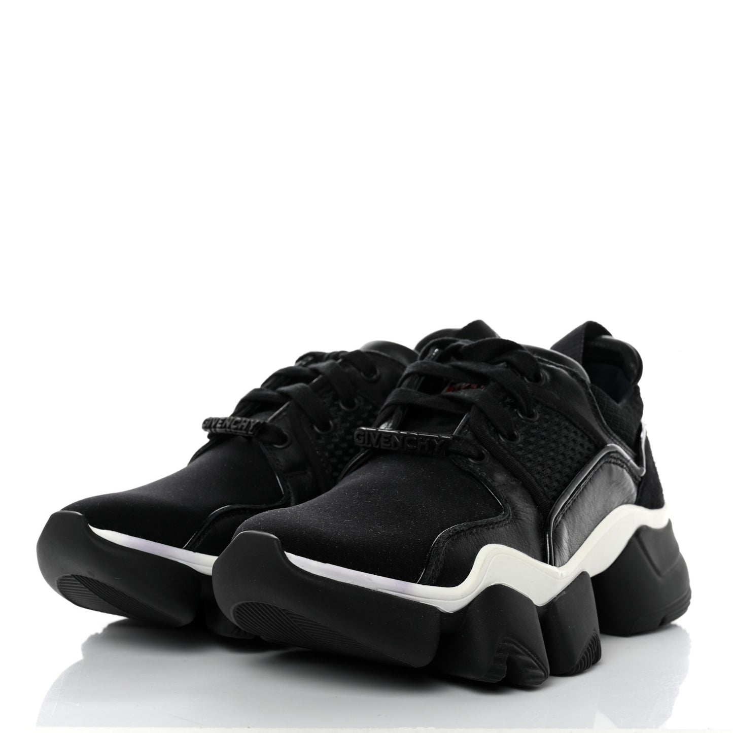 Calfskin Neoprene Jaw Low Sneakers 37 Black