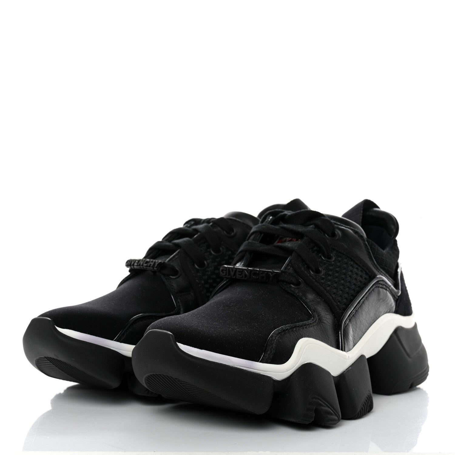 Givenchy Calfskin Neoprene Jaw Low Sneakers 37 Black 3 of 8