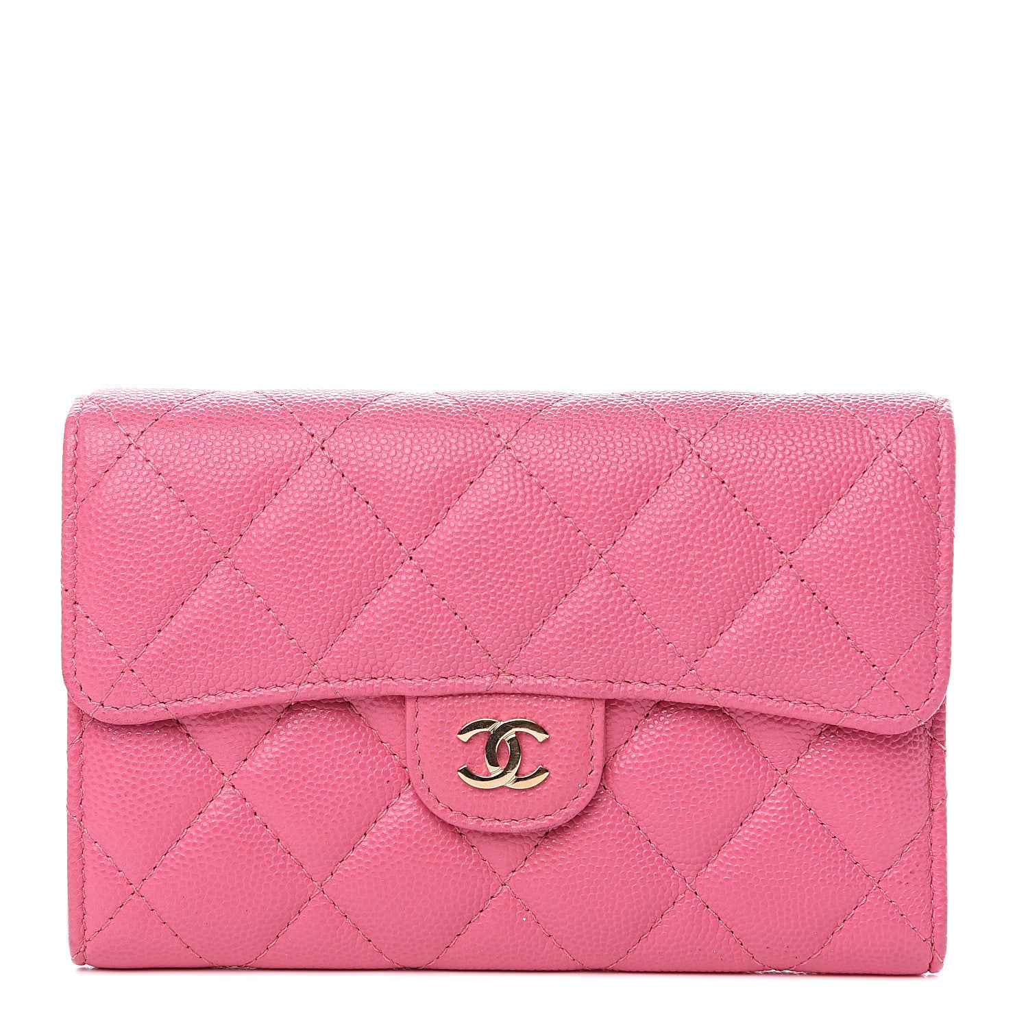 Chanel Iridescent Caviar Quilted Medium Flap Wallet Pink 1 of 10