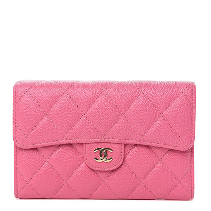 Chanel Iridescent Caviar Quilted Medium Flap Wallet Pink 1 of 10
