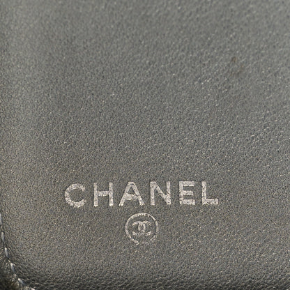 Chanel Lambskin Camellia Embossed Zip Around Organizer Wallet Black 6 of 8