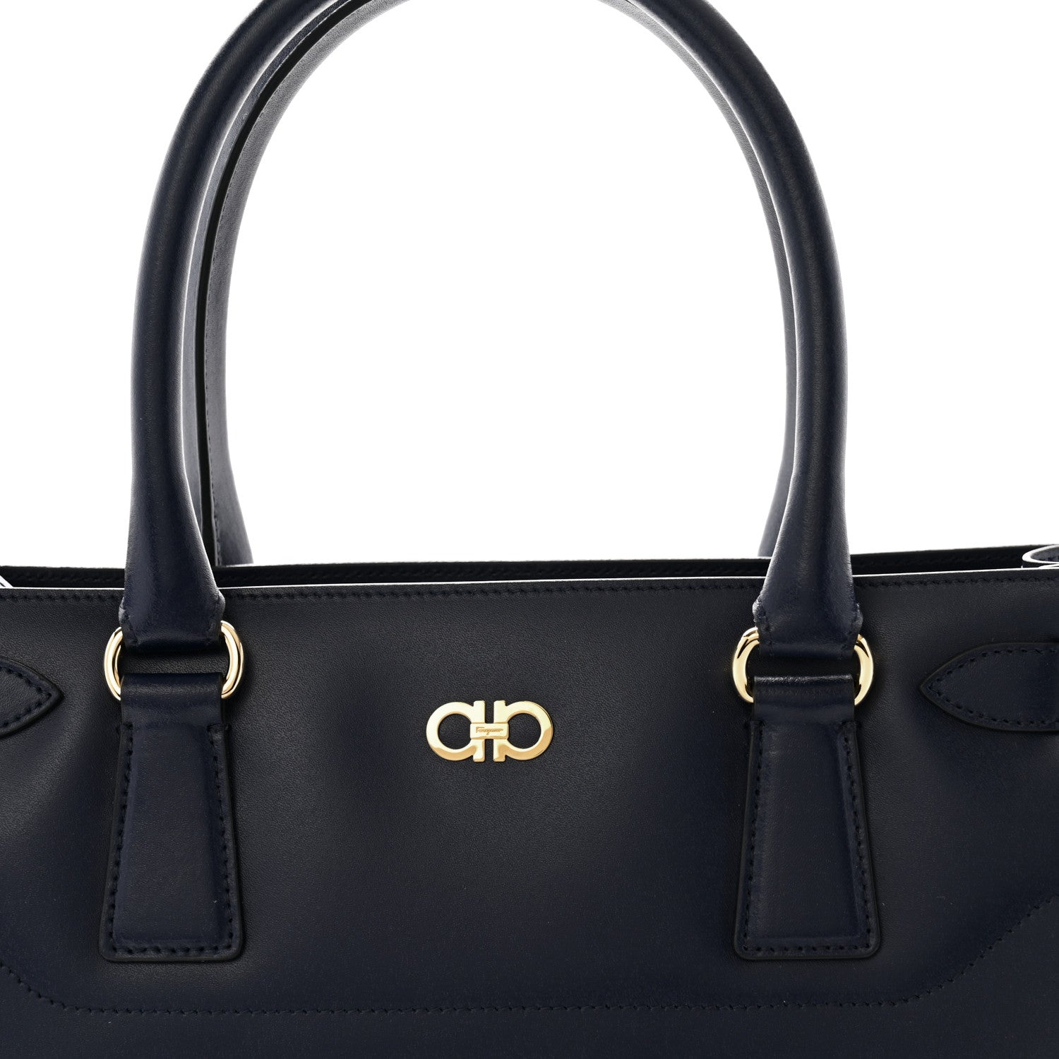 Salvatore Ferragamo Calfskin Briana Tote Navy 8 of 10