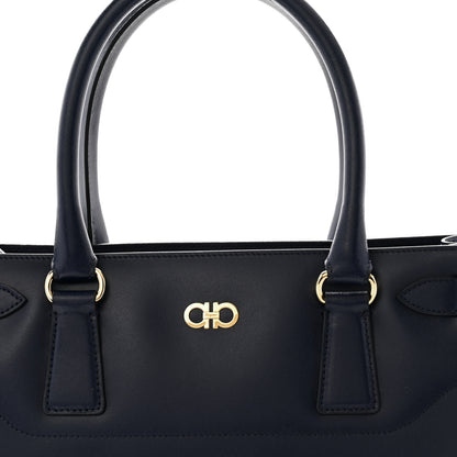 Salvatore Ferragamo Calfskin Briana Tote Navy 8 of 10