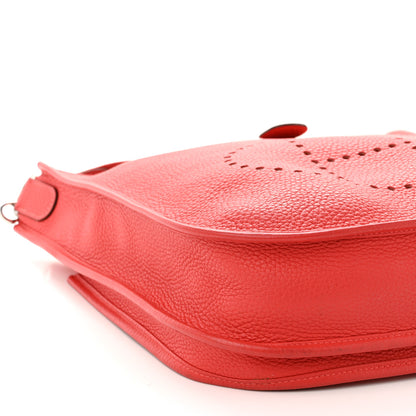 Hermes Taurillon Clemence Evelyne III PM Rouge Pivoine 9 of 15