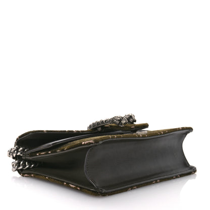 Gucci Velvet Skipper Crystal GG Monogram Small Dionysus Shoulder Bag Green 4 of 10