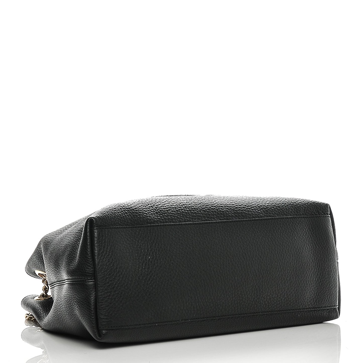 Pebbled Calfskin Medium Soho Chain Shoulder Bag Black