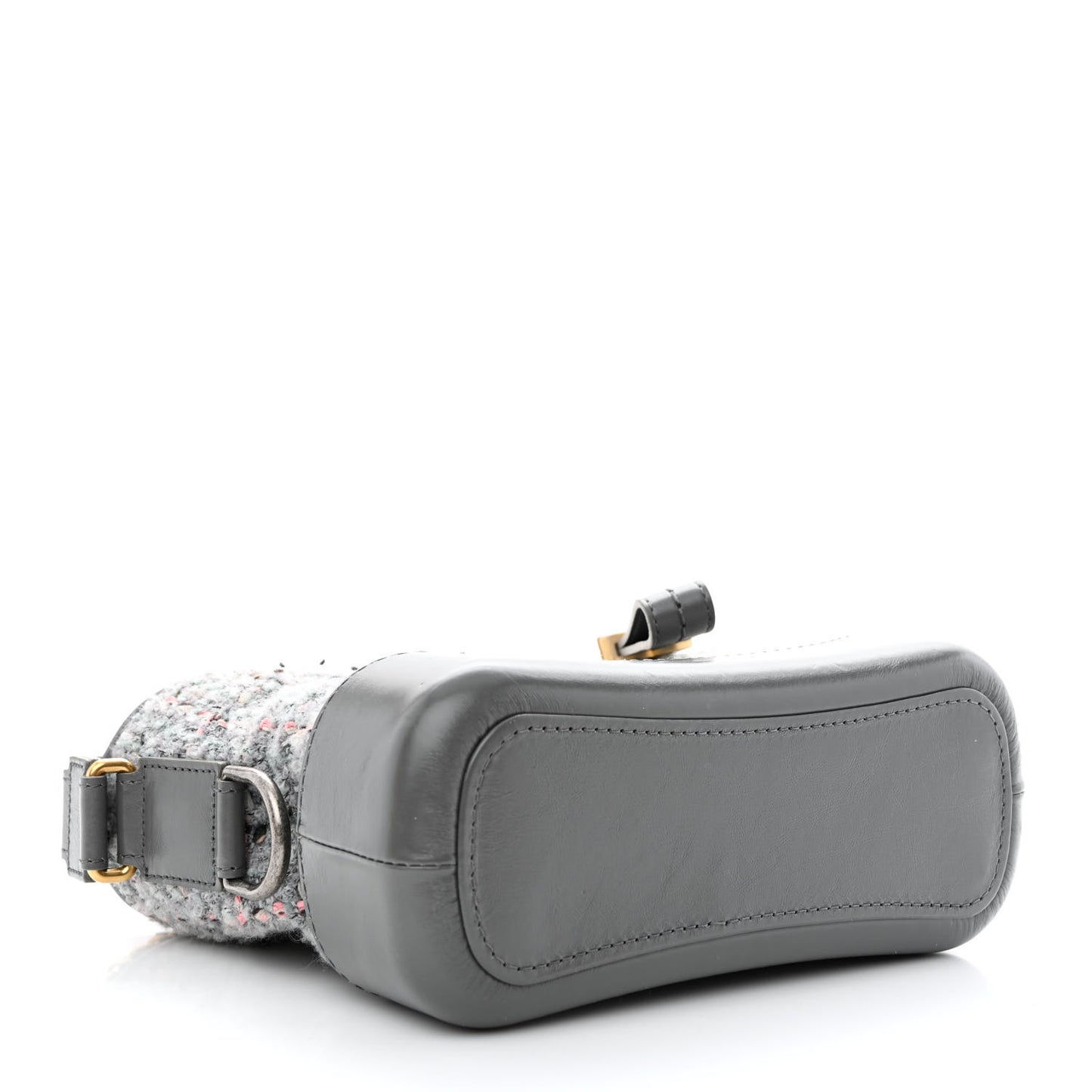 Tweed Calfskin Quilted Small Gabrielle Hobo Grey