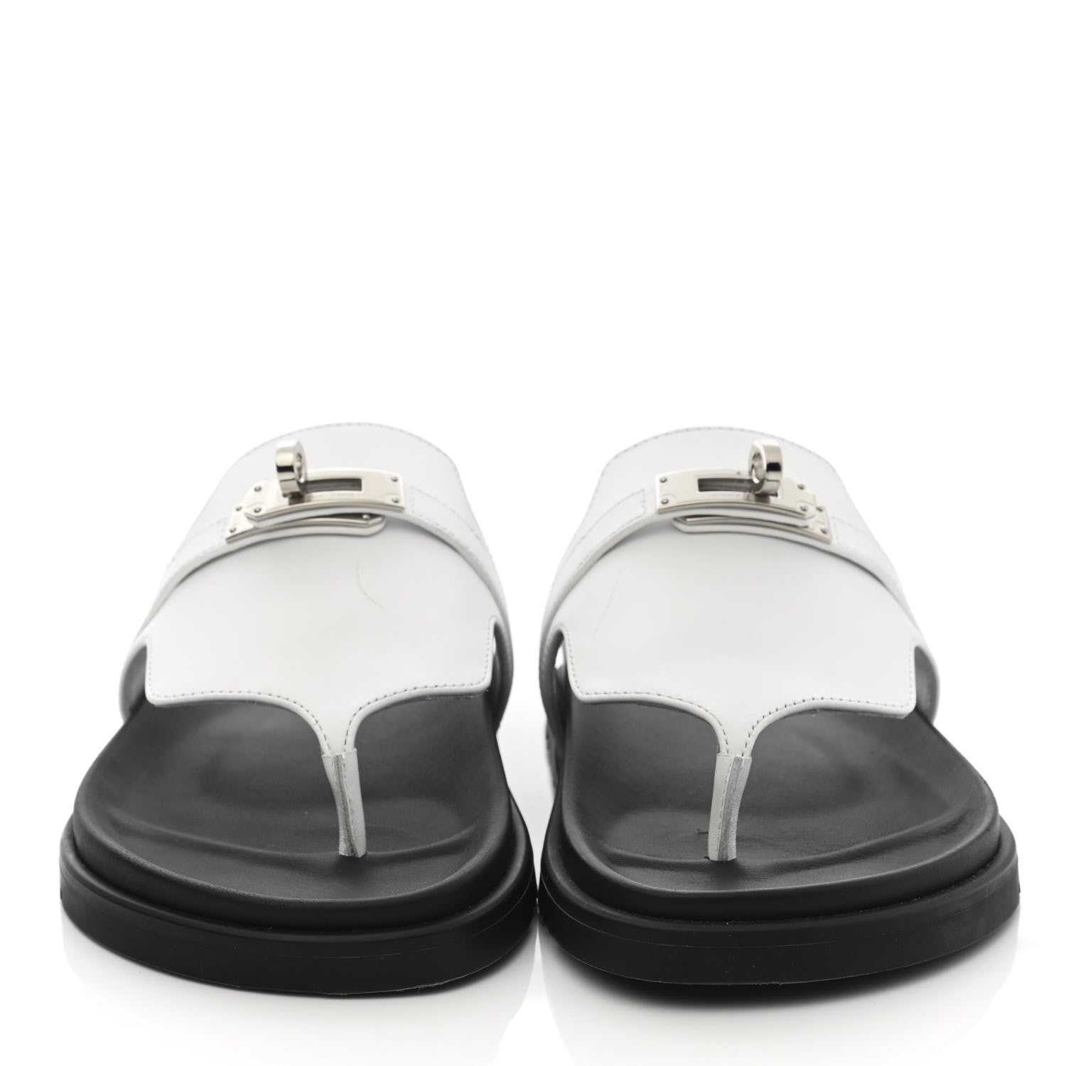 Hermes Calfskin Womens Empire Sandals 35 White 2 of 10