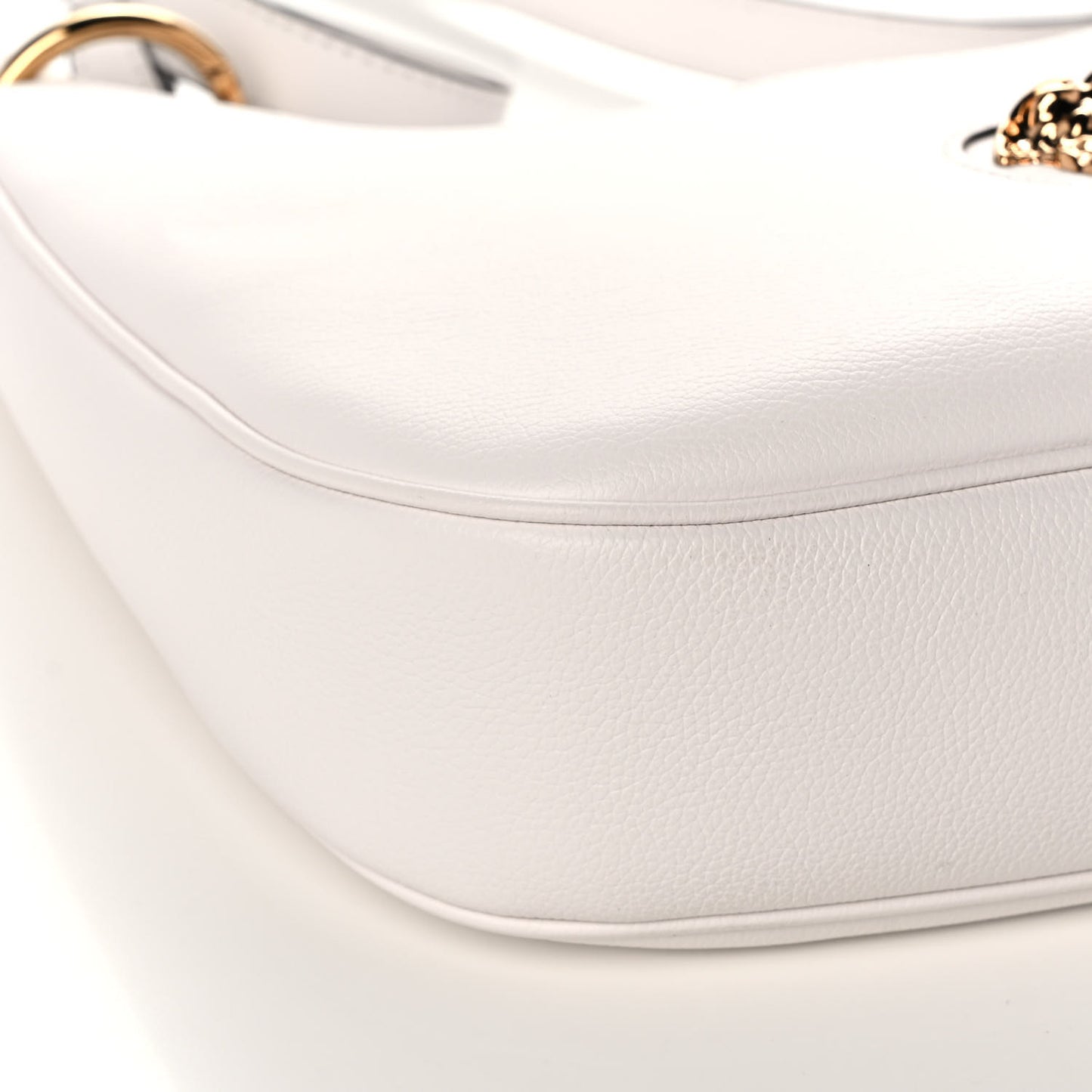 Calfskin La Medusa Medium Hobo Crossbody White