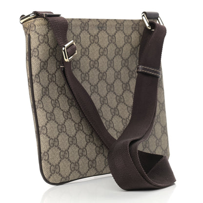 Gucci GG Supreme Monogram Small Flat Messenger Bag Dark Brown 2 of 9
