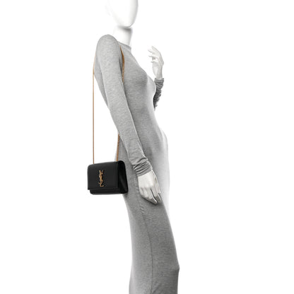 Saint Laurent Grain De Poudre Small Monogram Kate Satchel Black 3 of 10