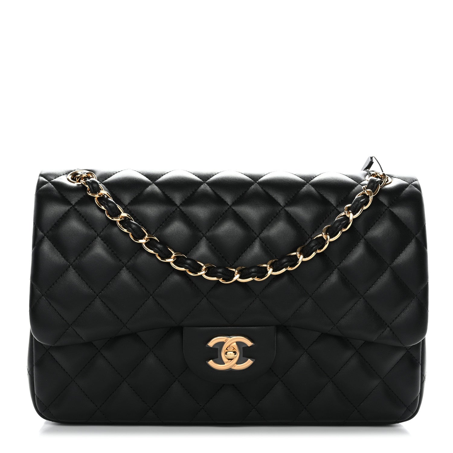 Chanel Lambskin Quilted Jumbo Double Flap Black 2 of 37