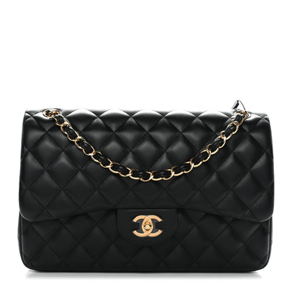 Chanel Lambskin Quilted Jumbo Double Flap Black 2 of 37