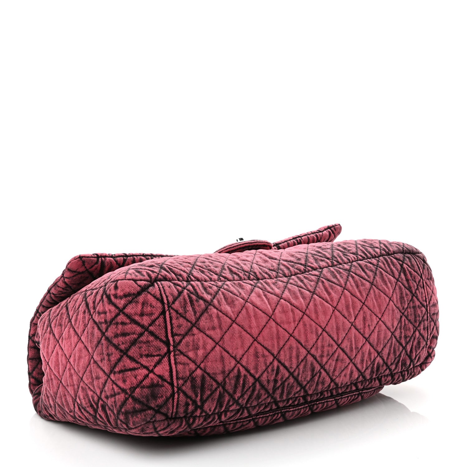Chanel Denim Quilted Denimpression XXL Flap Red Black 4 of 10