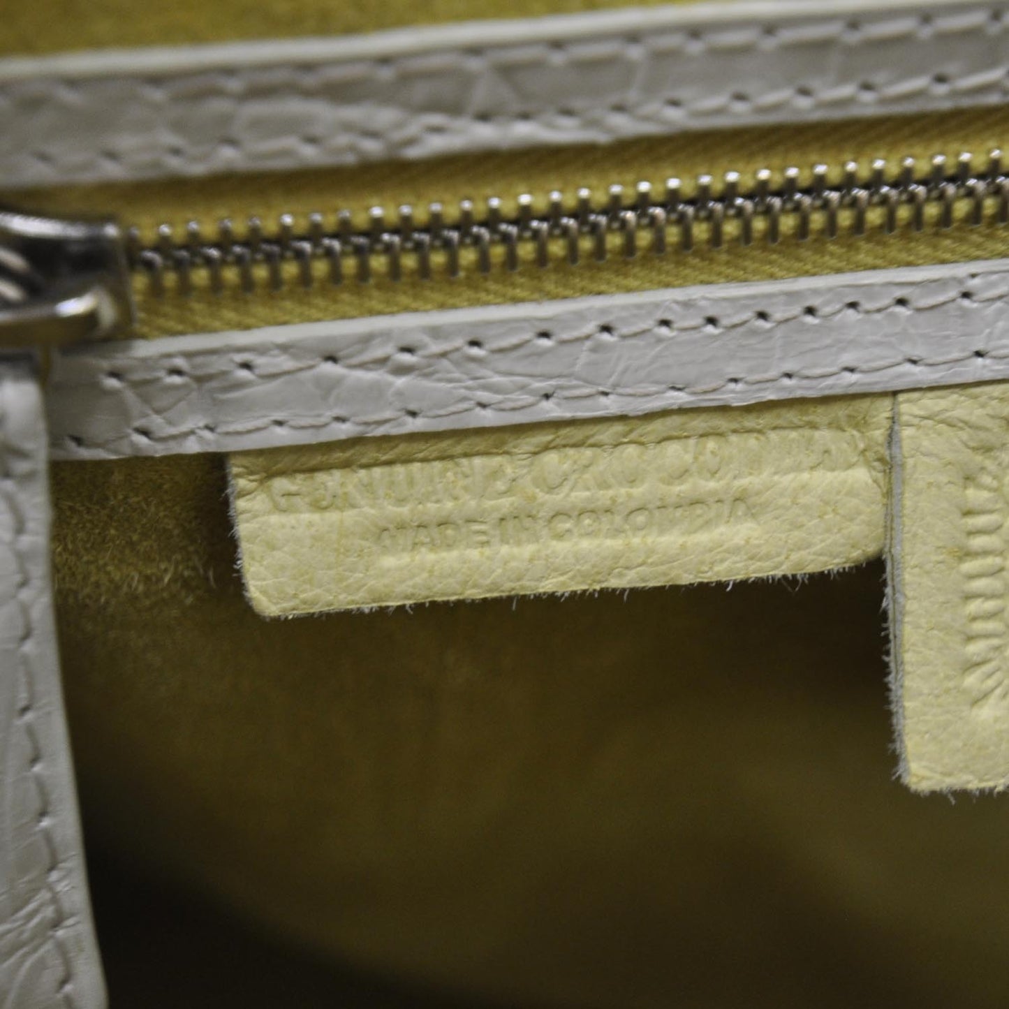 Crocodile Tote White