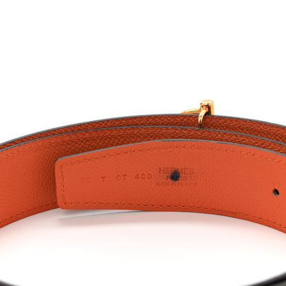 Hermes Swift Epsom 32mm Gamma Belt 90 Black Orange 3 of 4