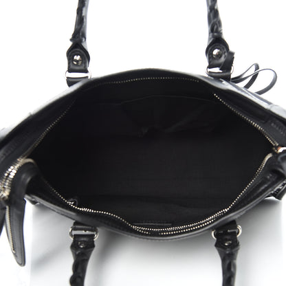 Balenciaga Canvas Satin Calfskin Diagonal Allover Logo Print Classic Silver Hardware S City Black White 5 of 8