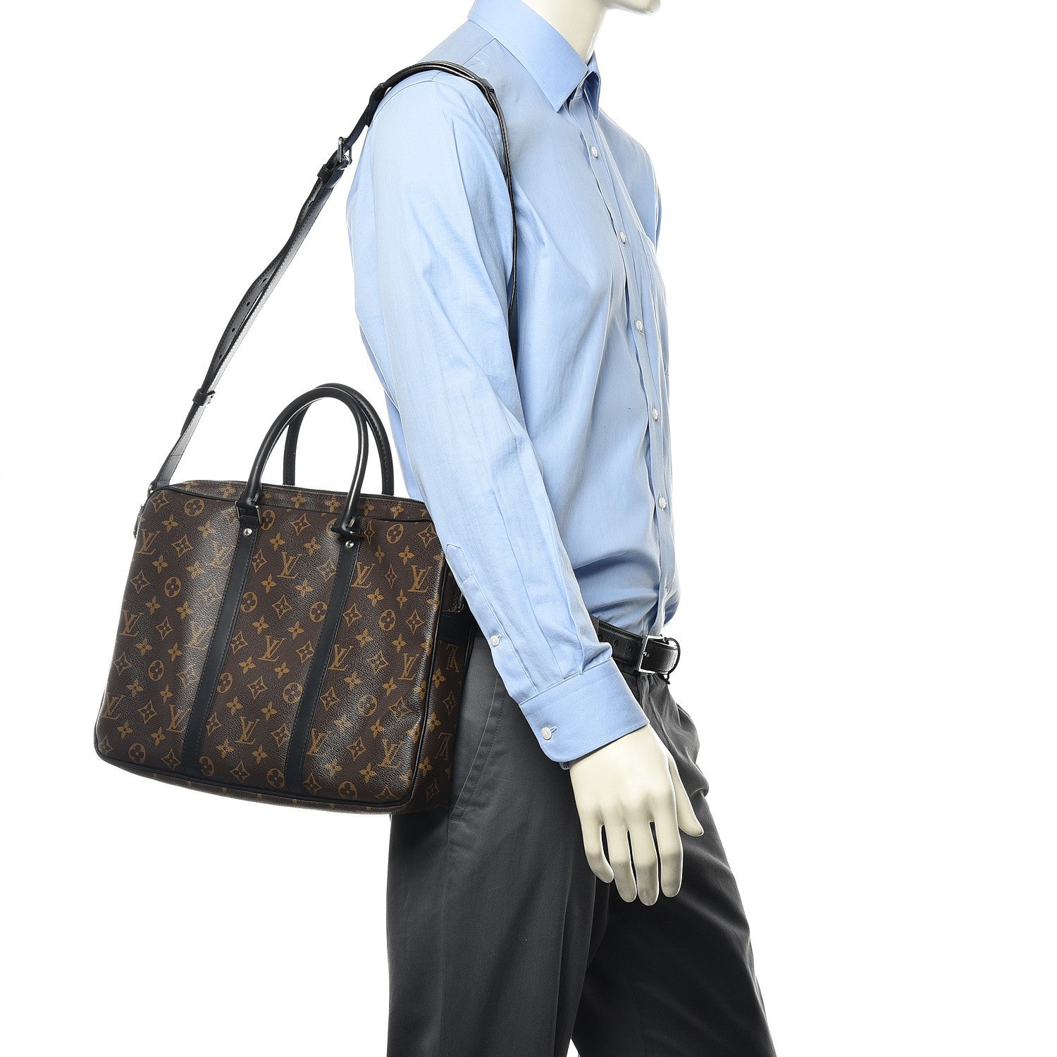 Louis Vuitton Monogram Macassar Porte-Documents Voyage PM 2 of 13