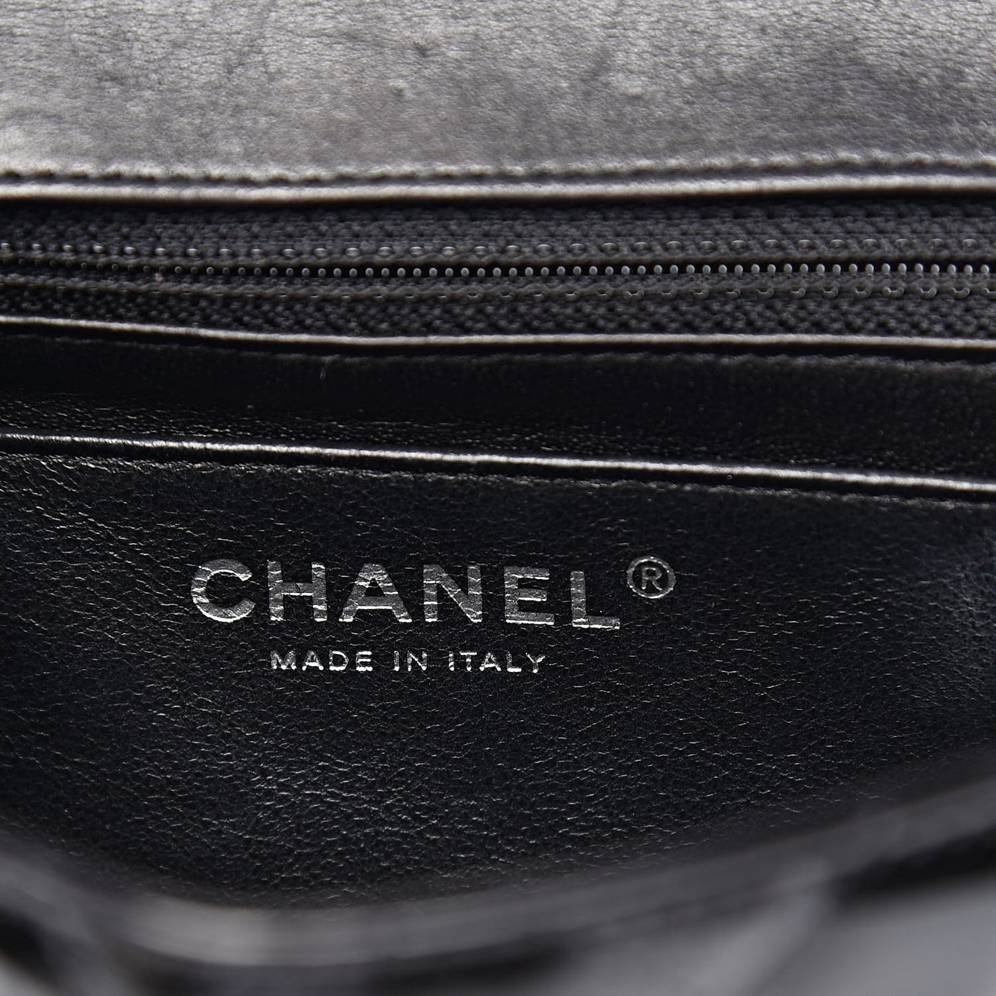 Patent Calfskin Sparkle Quilted Mini Square Flap Black
