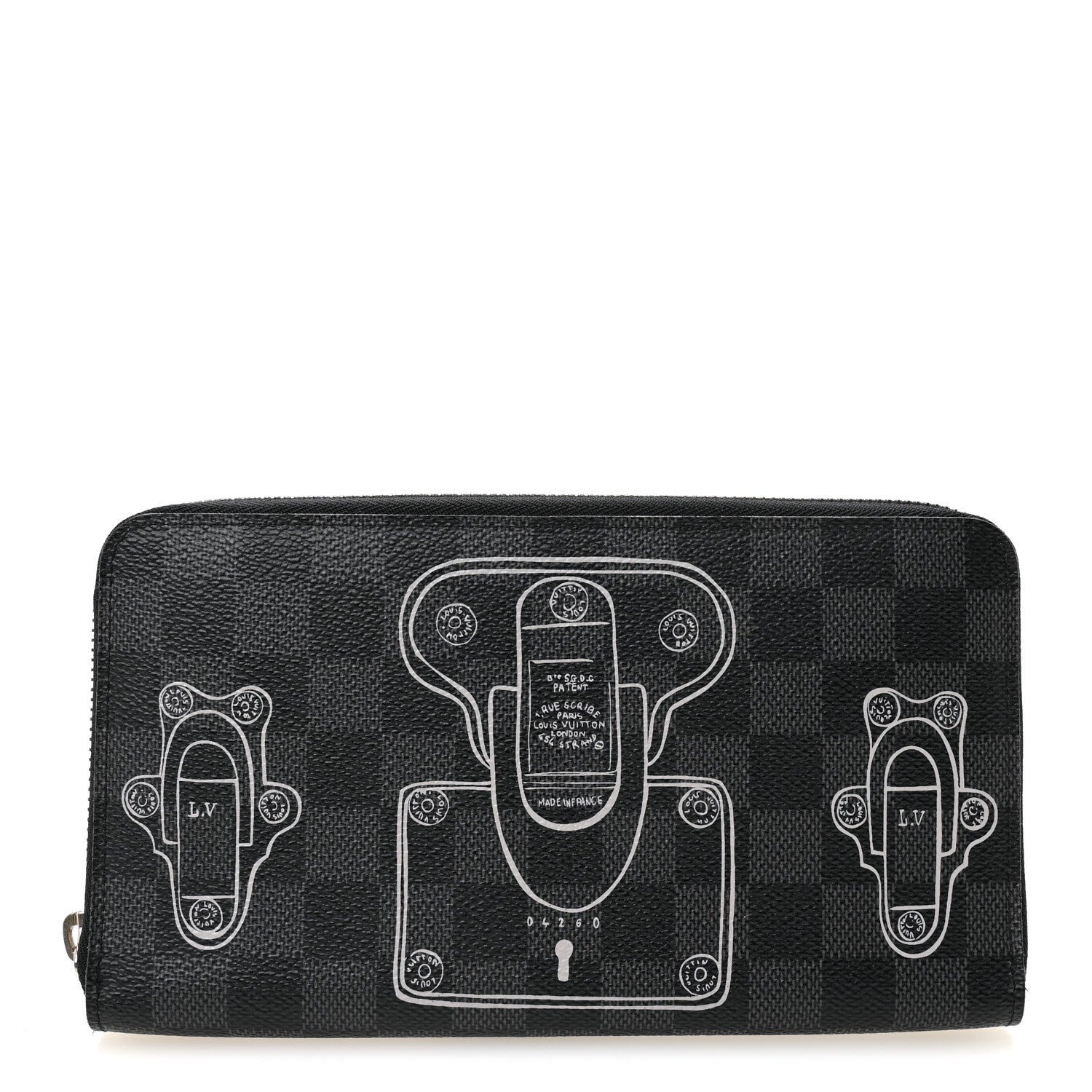 Louis Vuitton Damier Graphite Trunks and Locks Zippy Organizer Wallet 1 of 9