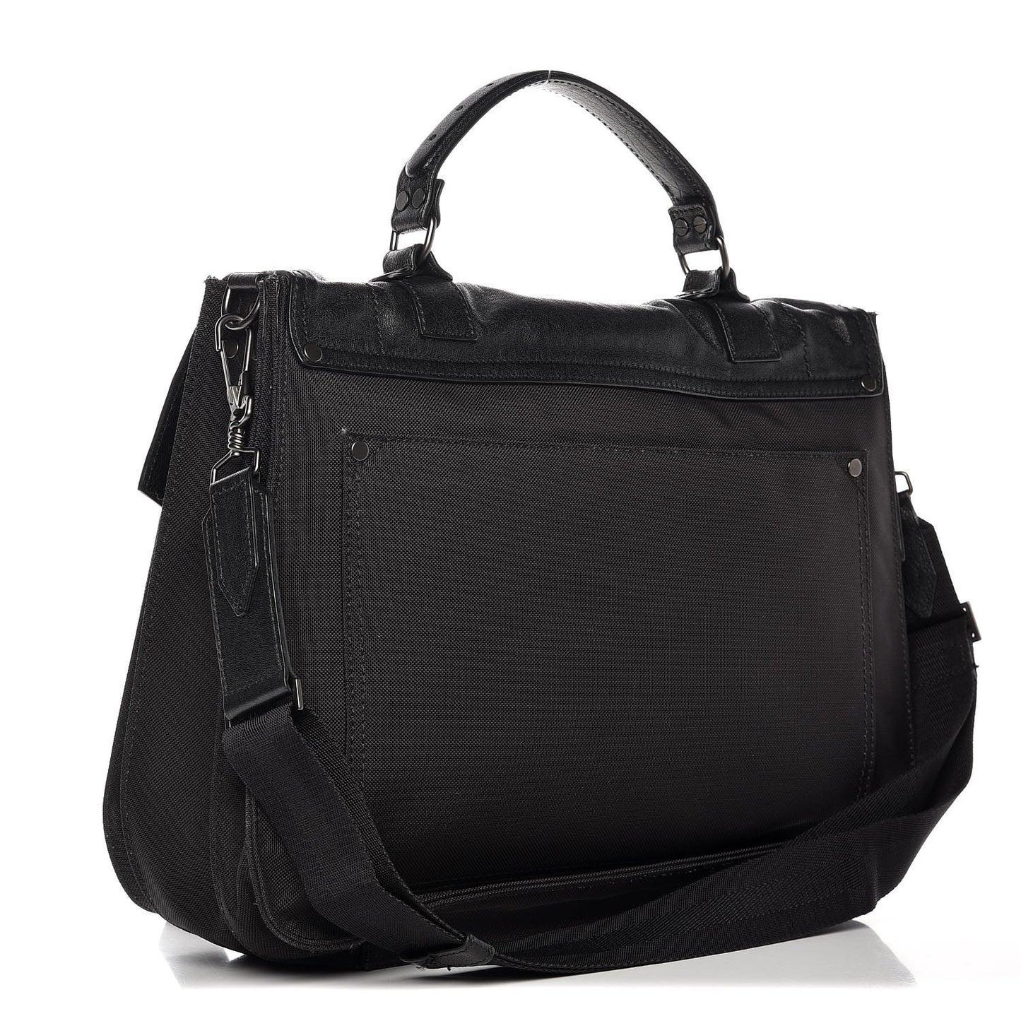 Lambskin Nylon Extra Large PS1 Satchel Black