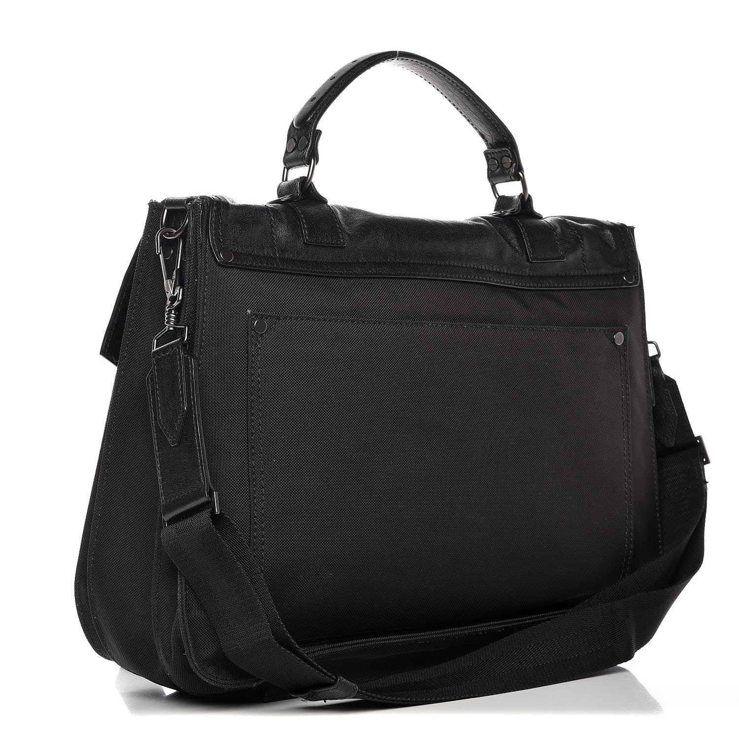 Proenza Schouler Lambskin Nylon Extra Large PS1 Satchel Black 4 of 17