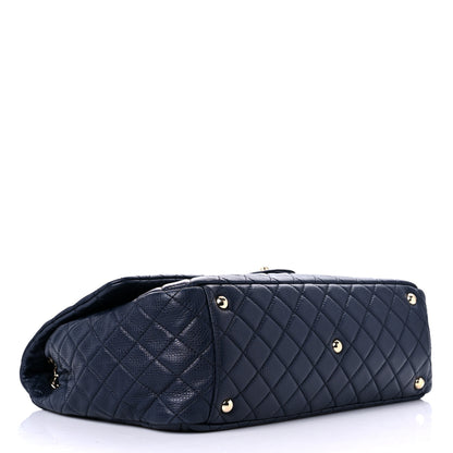 Chanel Calfskin Quilted Small XXL Travel Flap Bag Navy 4 of 16