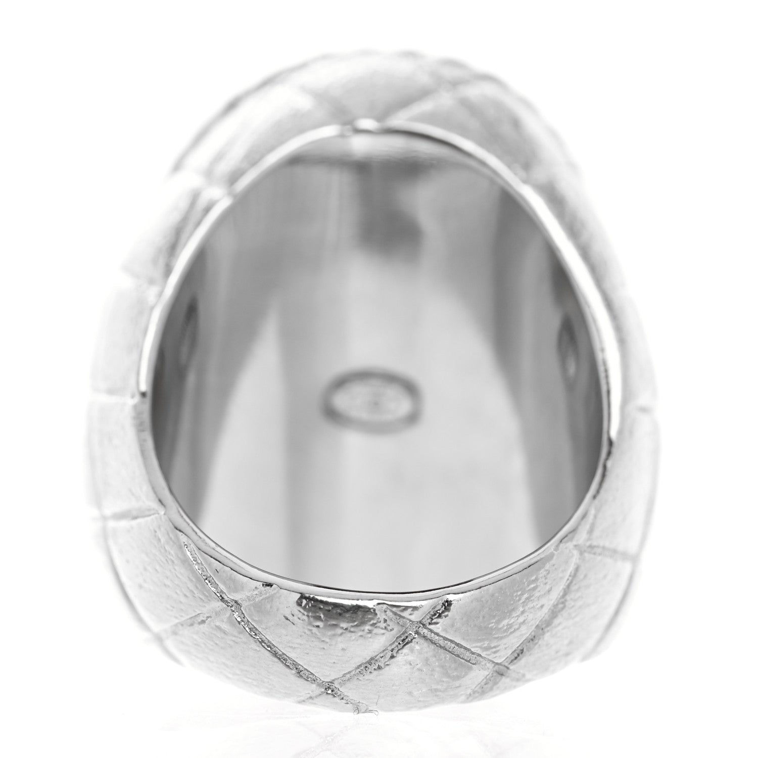 Chanel Crystal CC Crown Signet Ring 54 6.75 Gold 3 of 5