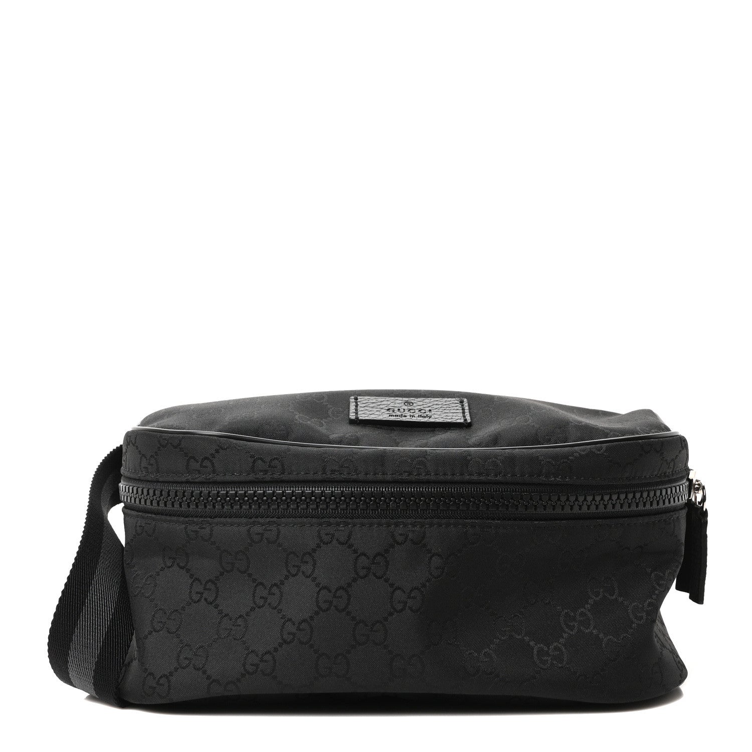 Gucci Nylon Monogram Fanny Pack Belt Bag Black 1 of 10