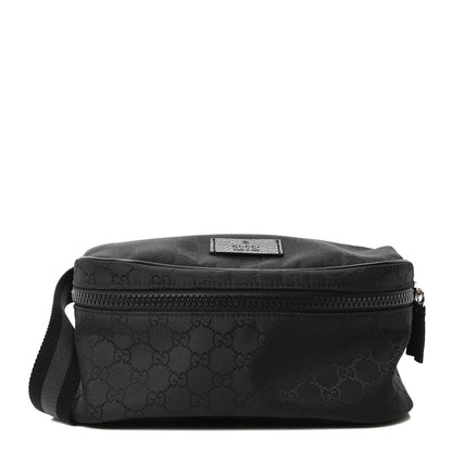Gucci Nylon Monogram Fanny Pack Belt Bag Black 1 of 10