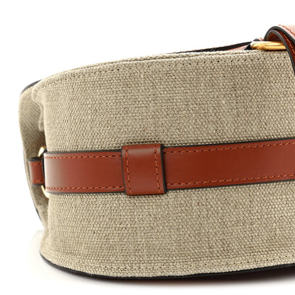 Chloe Linen Calfskin Small Marcie Saddle Bag Sepia Brown 8 of 9