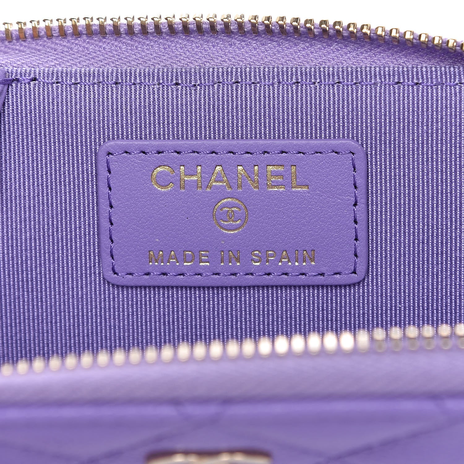Chanel Caviar Quilted Zipped Key Holder Case Purple 8 of 10