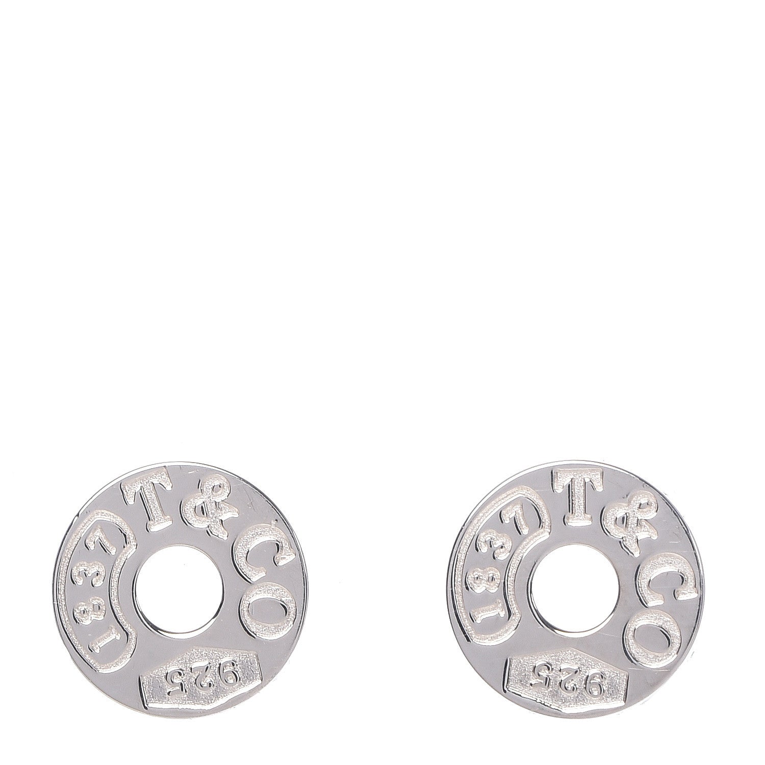 Tiffany Sterling Silver 1837 Circle Earrings 1 of 5
