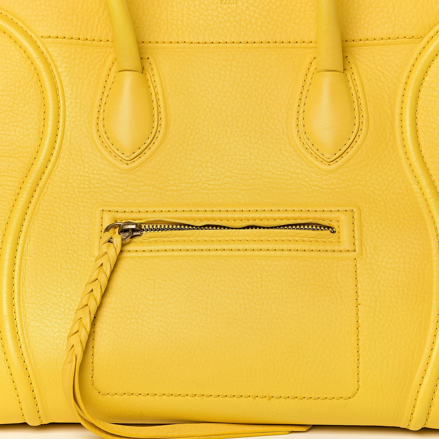 Celine Supple Calfskin Medium Phantom Luggage Sun Yellow 9 of 9