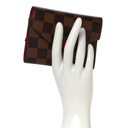 Louis Vuitton Damier Ebene Victorine Wallet Red 2 of 12