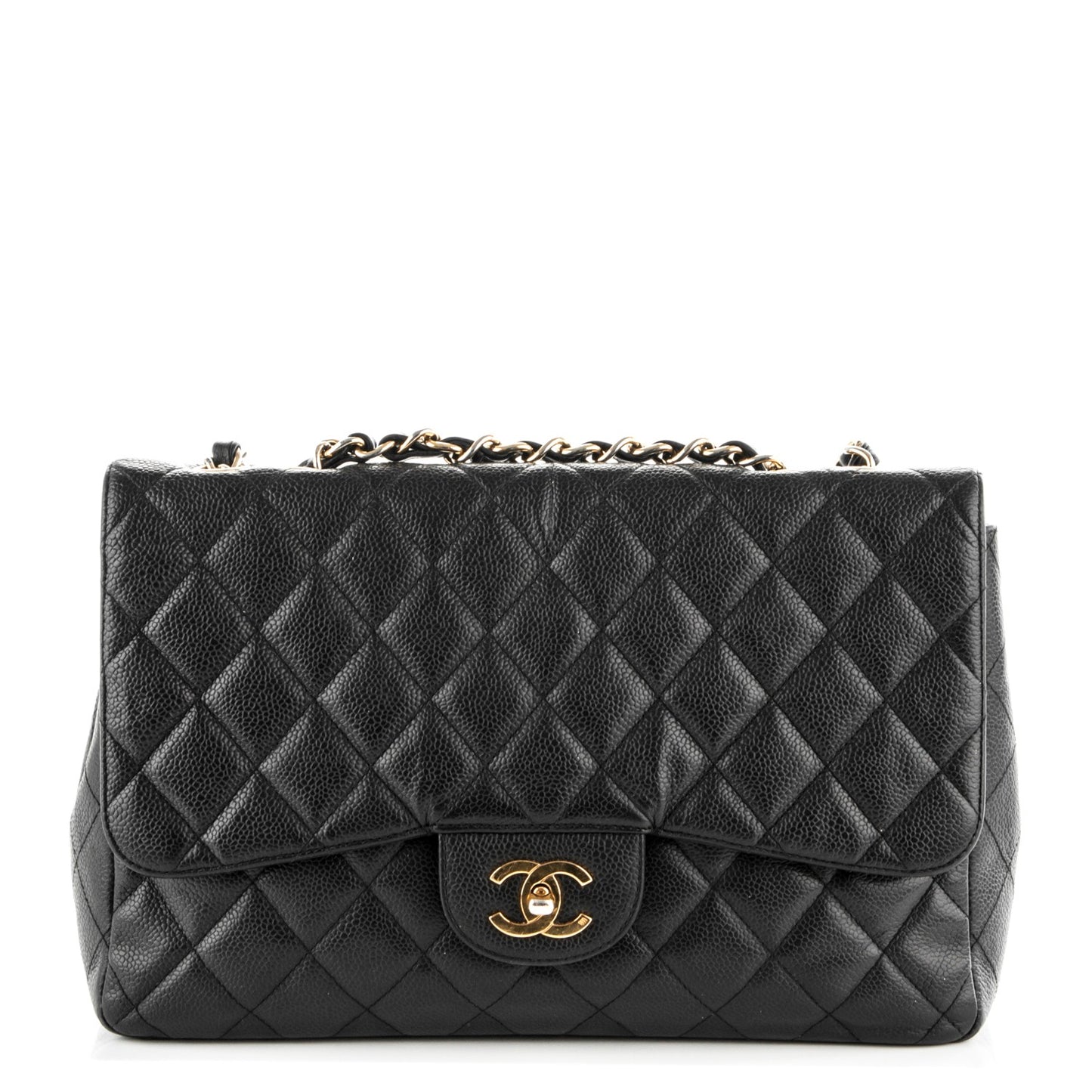 Caviar Quilted Jumbo Single Flap Black