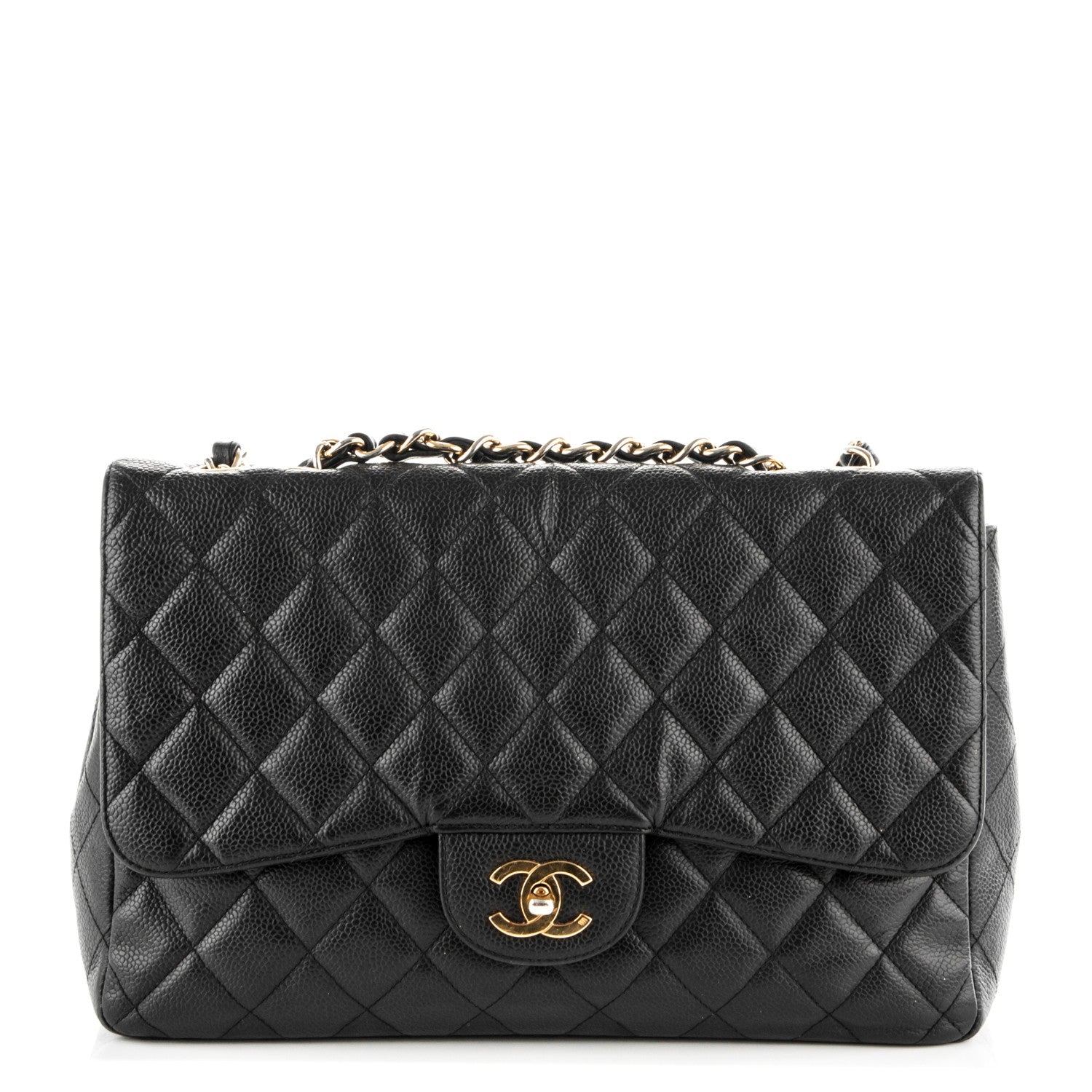 Chanel Caviar Quilted Jumbo Single Flap Black 1 of 10