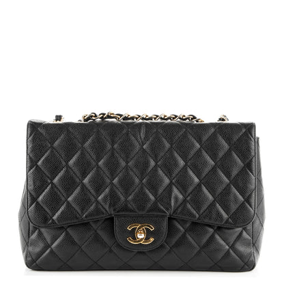 Chanel Caviar Quilted Jumbo Single Flap Black 1 of 10