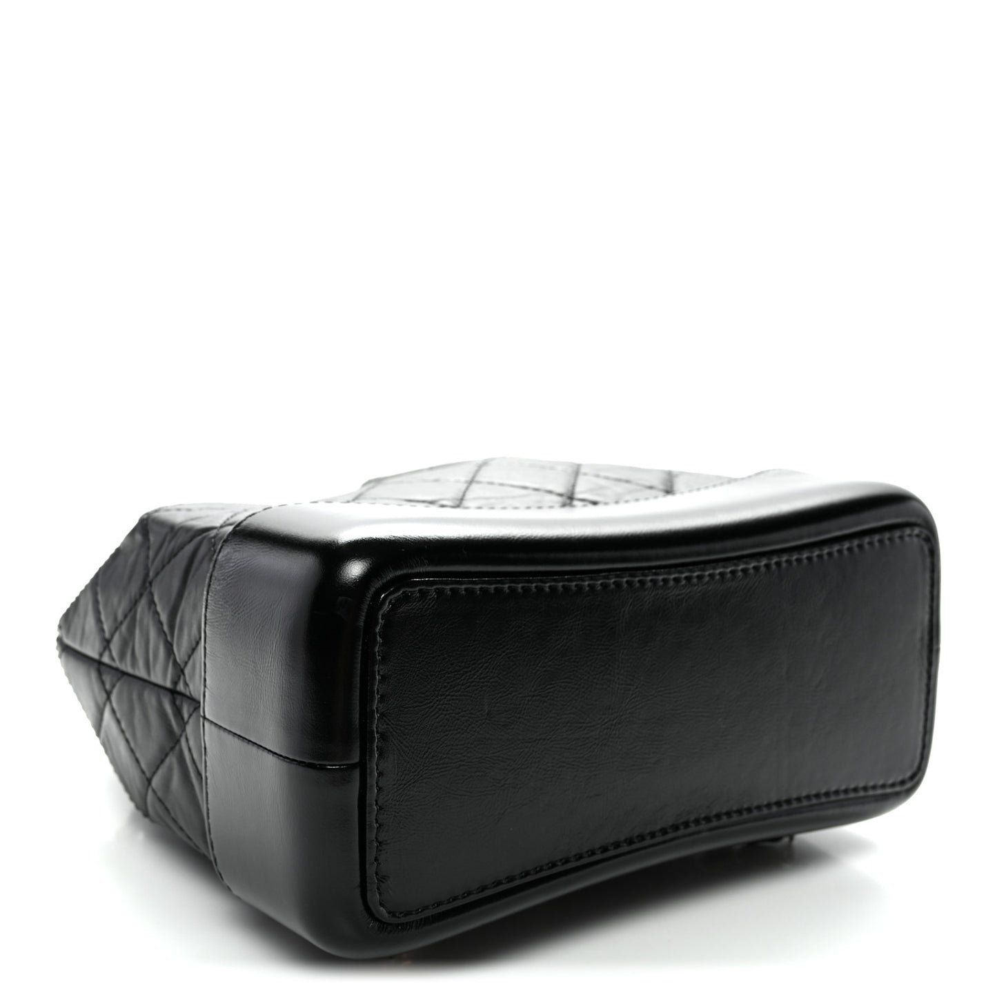 Aged Calfskin Quilted Small Gabrielle Backpack Black