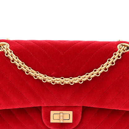 Chanel Velvet Chevron Quilted 2.55 Reissue 225 Flap Red 15 of 24