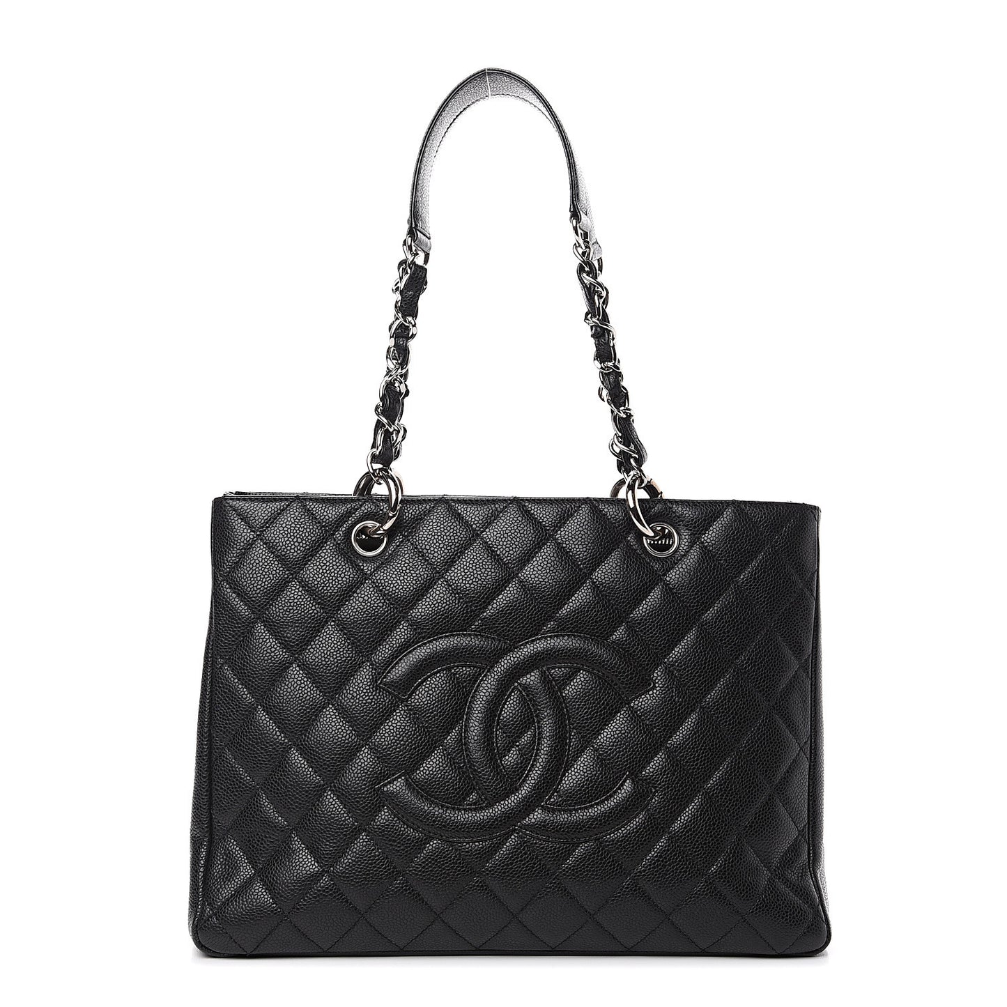Caviar Quilted Grand Shopping Tote GST Black