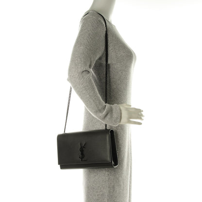 Saint Laurent Grain De Poudre Medium Classic Monogram Kate Satchel Coal 2 of 7