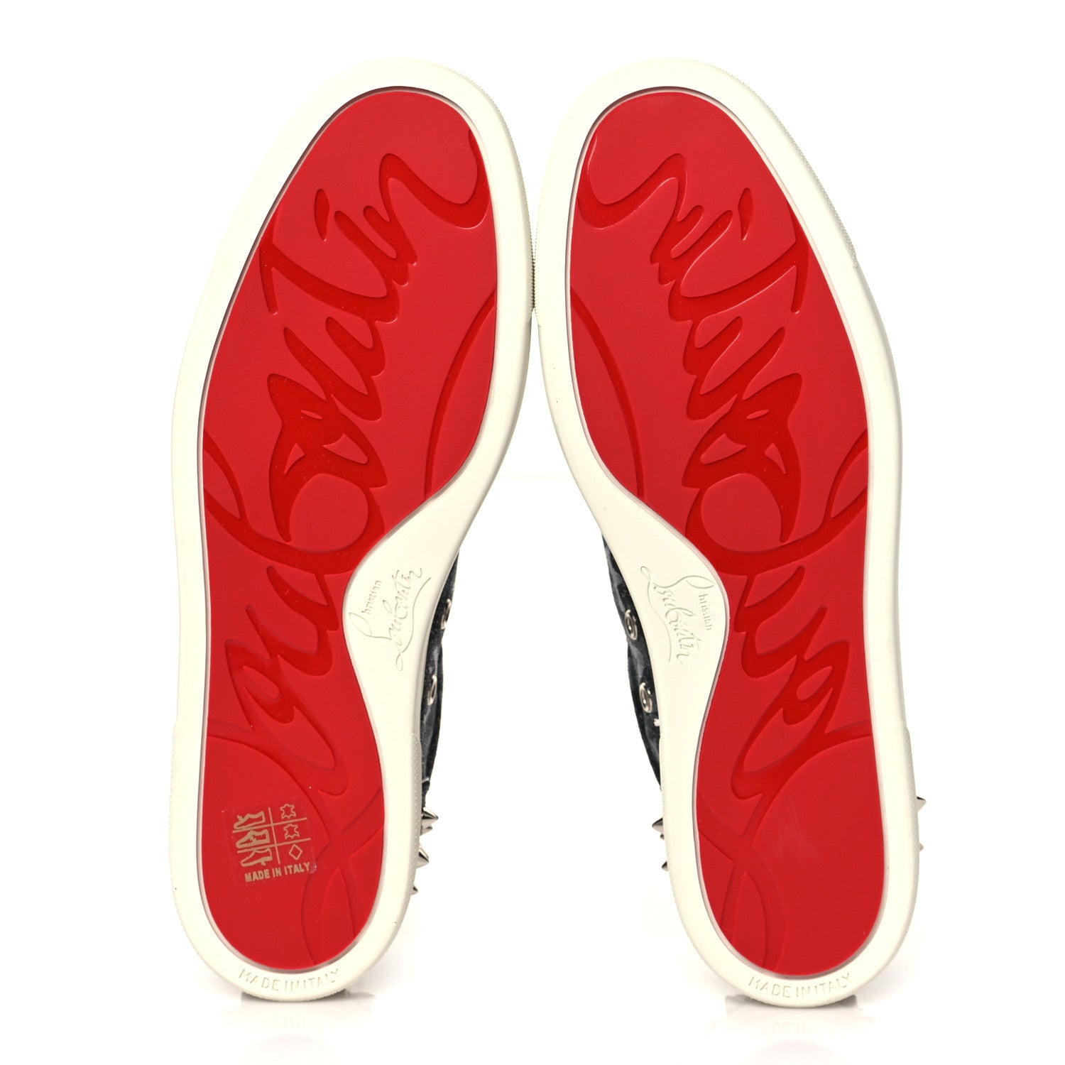 Christian Louboutin Crosta CometeSpikes Womens Vieira 2 Flat Crosta Comete Sneakers 40 Black Silver 5 of 9