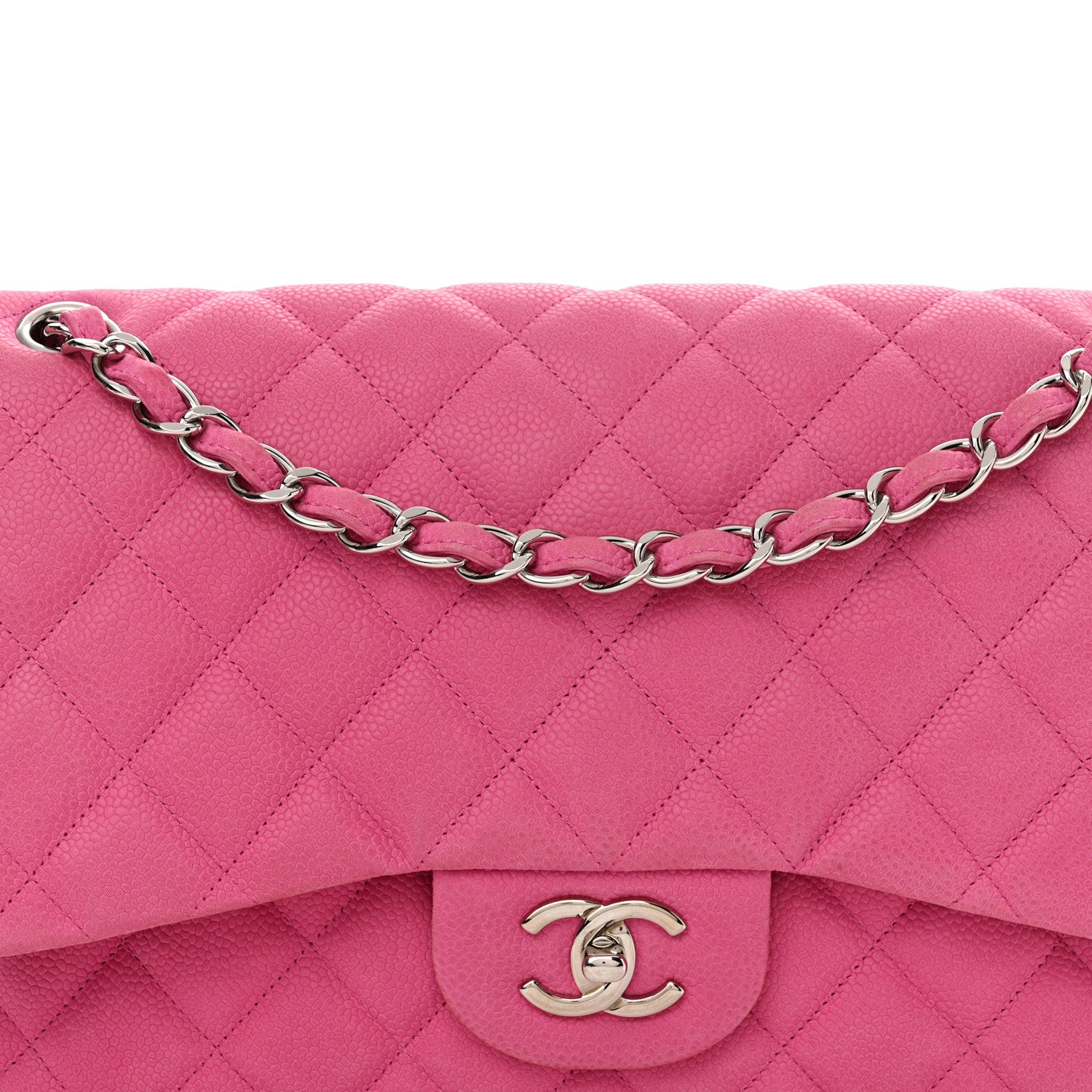 Chanel Iridescent Caviar Quilted Jumbo Double Flap Pink 8 of 19
