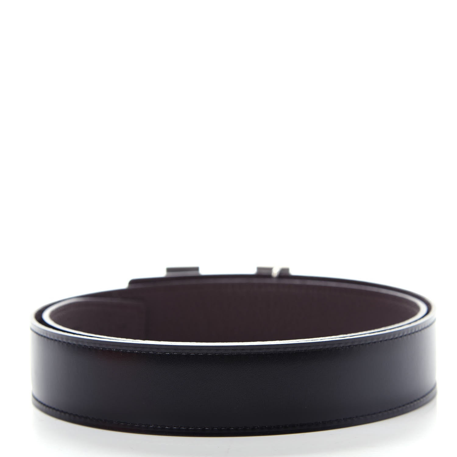 Hermes Box Togo 32mm H Belt 85 Black Chocolate 2 of 6