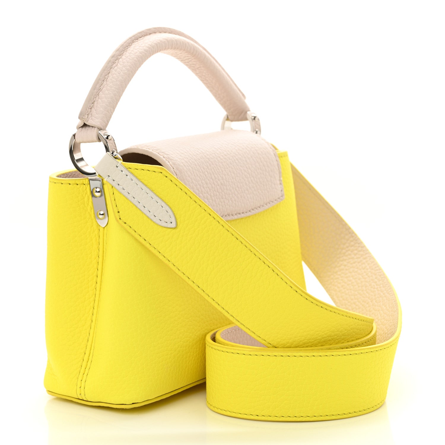 Louis Vuitton Taurillon Mini Capucines Yellow Beige 3 of 10