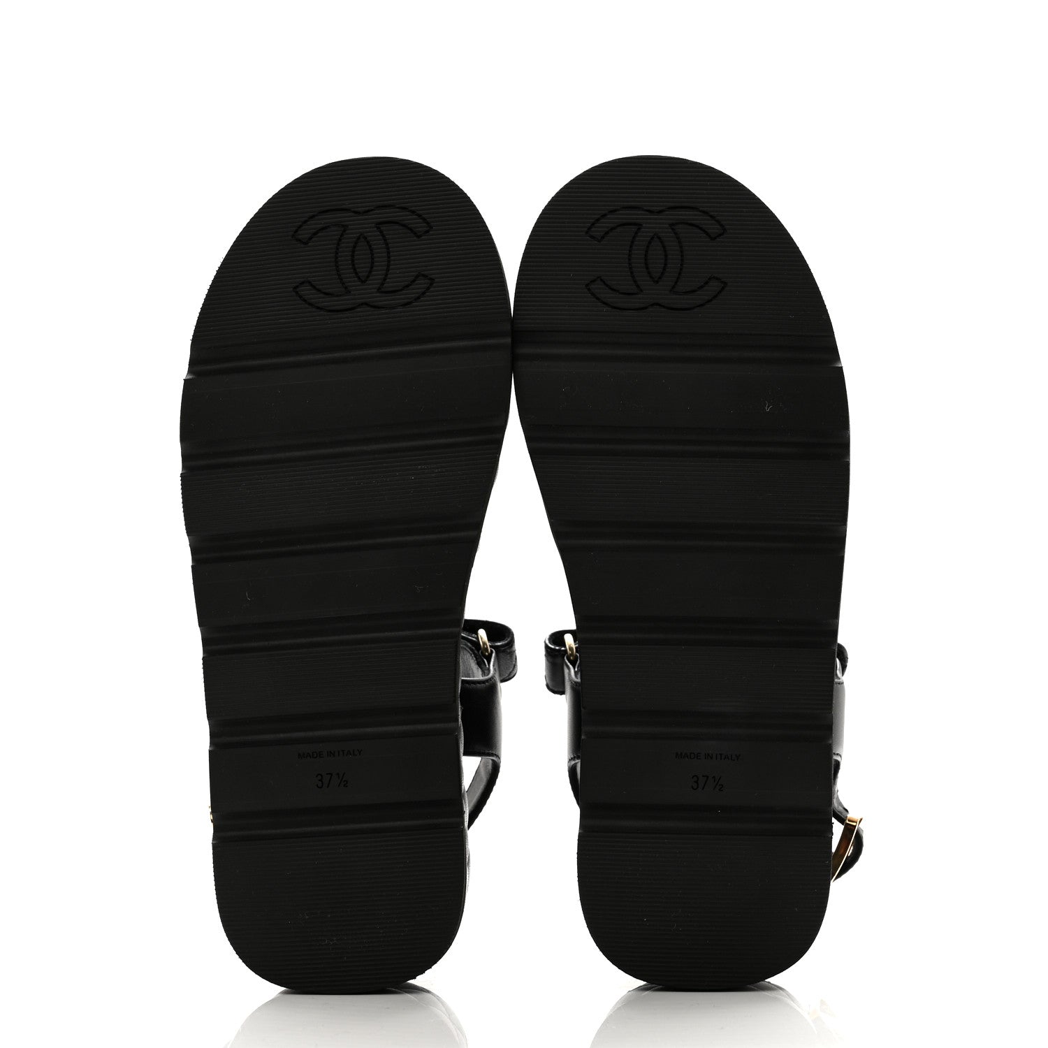 Chanel Lambskin Quilted Platform Sandals 37.5 Black 5 of 9