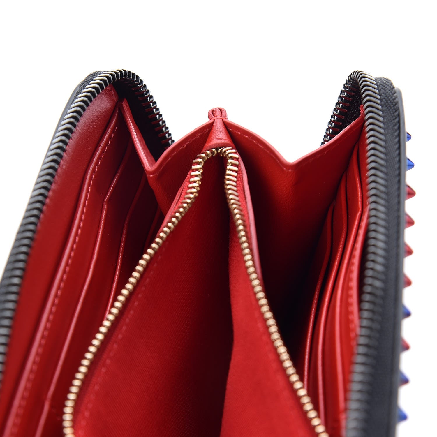 Christian Louboutin Patent Scarabe Spikes Panettone Zip Around Wallet Rose Digitale 13 of 14
