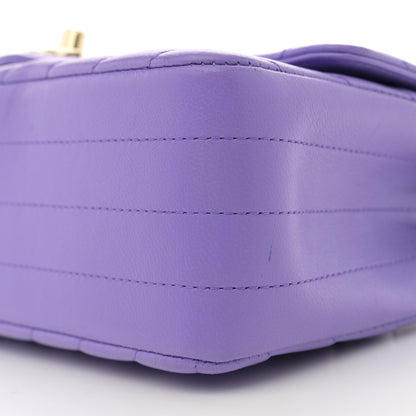 Chanel Lambskin Chevron Quilted Mini Rectangular Flap Purple 10 of 12